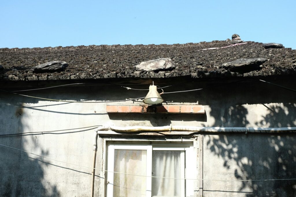a house with old roof